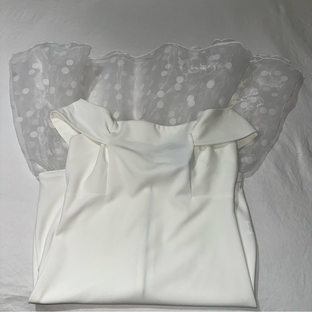 Elegant CQ White Off-Shoulder Dress - Picture 3 of 5
